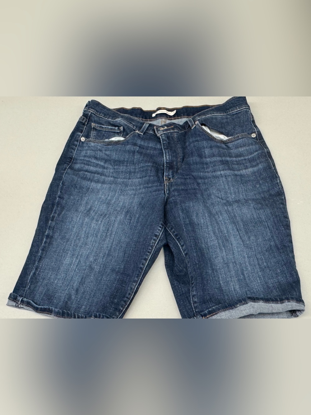 Levi's Women's Dark Indigo Denim Bermuda Shorts
